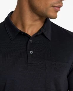 Zephyr Polo | Black Heather -Vuori Clothing Store 0022 V1000HBK FA22 M ECOMM TOP 0423