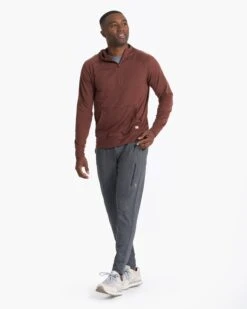 Ponto Performance Half Zip Hoodie | Cedar Heather -Vuori Clothing Store 0171 V244HCD 00846