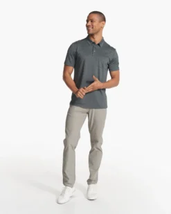 Zephyr Polo | Smoked Beryl Heather -Vuori Clothing Store V1000HSY FA23 M ECOMM TOPS FULL 4