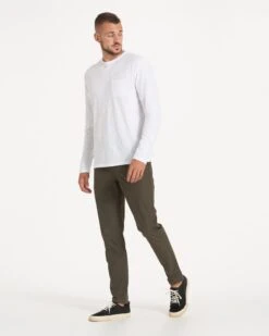 Long-Sleeve Rise Tee | White -Vuori Clothing Store V1001WHT 2030