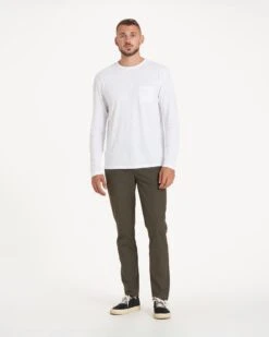 Long-Sleeve Rise Tee | White -Vuori Clothing Store V1001WHT 2030 FULL