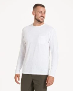 Long-Sleeve Rise Tee | White -Vuori Clothing Store V1001WHT 2052