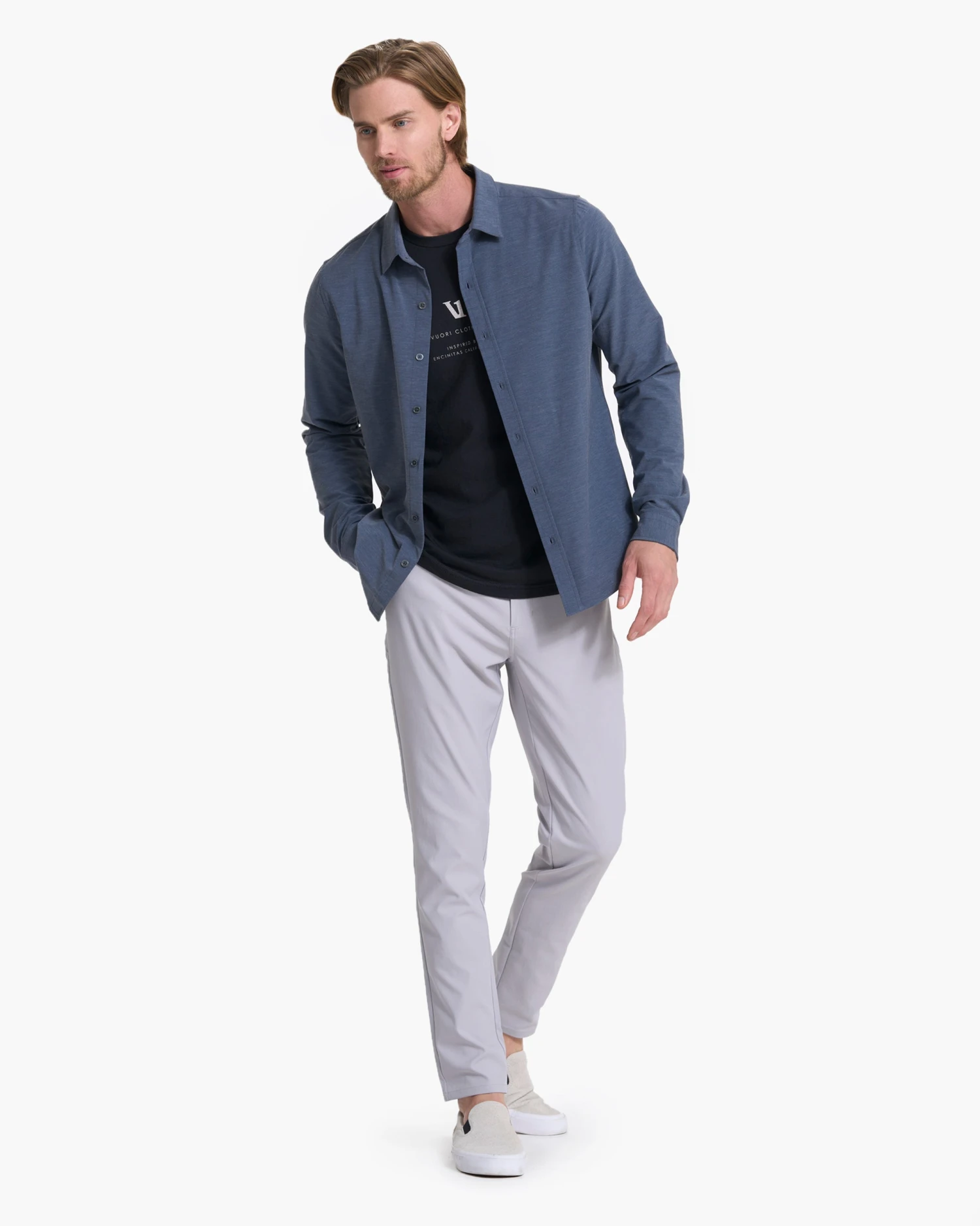 Long Sleeve Bridge Button Down | Azure 5 Long Sleeve Bridge Button Down | Azure - Image 5