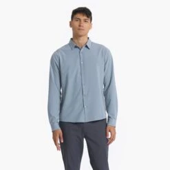 Long Sleeve Bridge Button Down | Light Cloud -Vuori Clothing Store V1002LCL 00147