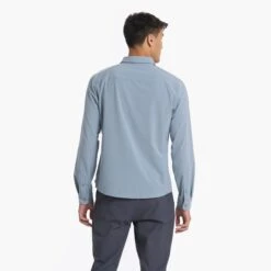 Long Sleeve Bridge Button Down | Light Cloud -Vuori Clothing Store V1002LCL 00158