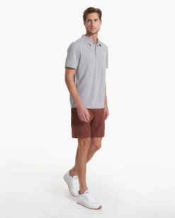 Knit Twill Polo | Steel Heather 10 Knit Twill Polo | Steel Heather -Vuori Clothing Store V1004STH SP23 M ECOMM TOPS DETAIL 0745 1X1 bba223e3 e429 435f 938b 0f740da1cf47