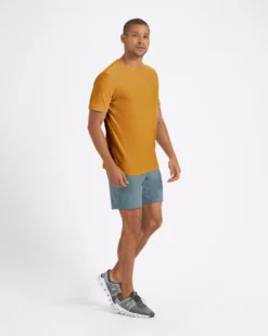 Strato Tech Tee | Dark Golden Heather -Vuori Clothing Store V126DGH 4