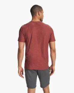 Strato Tech Tee | Earth Red Heather -Vuori Clothing Store V126HER FA23 M ECOMM TOPS BACK TOPS 6