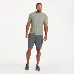 Strato Tech Tee | Eucalyptus Heather -Vuori Clothing Store V126HEU 0633