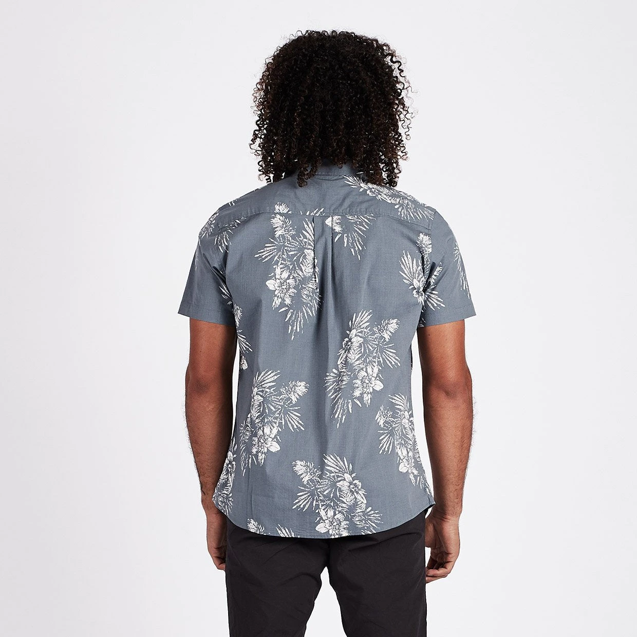 Crest Short Sleeve Button-Down | Grey Vintage Floral 4 Crest Short Sleeve Button-Down | Grey Vintage Floral - Image 4