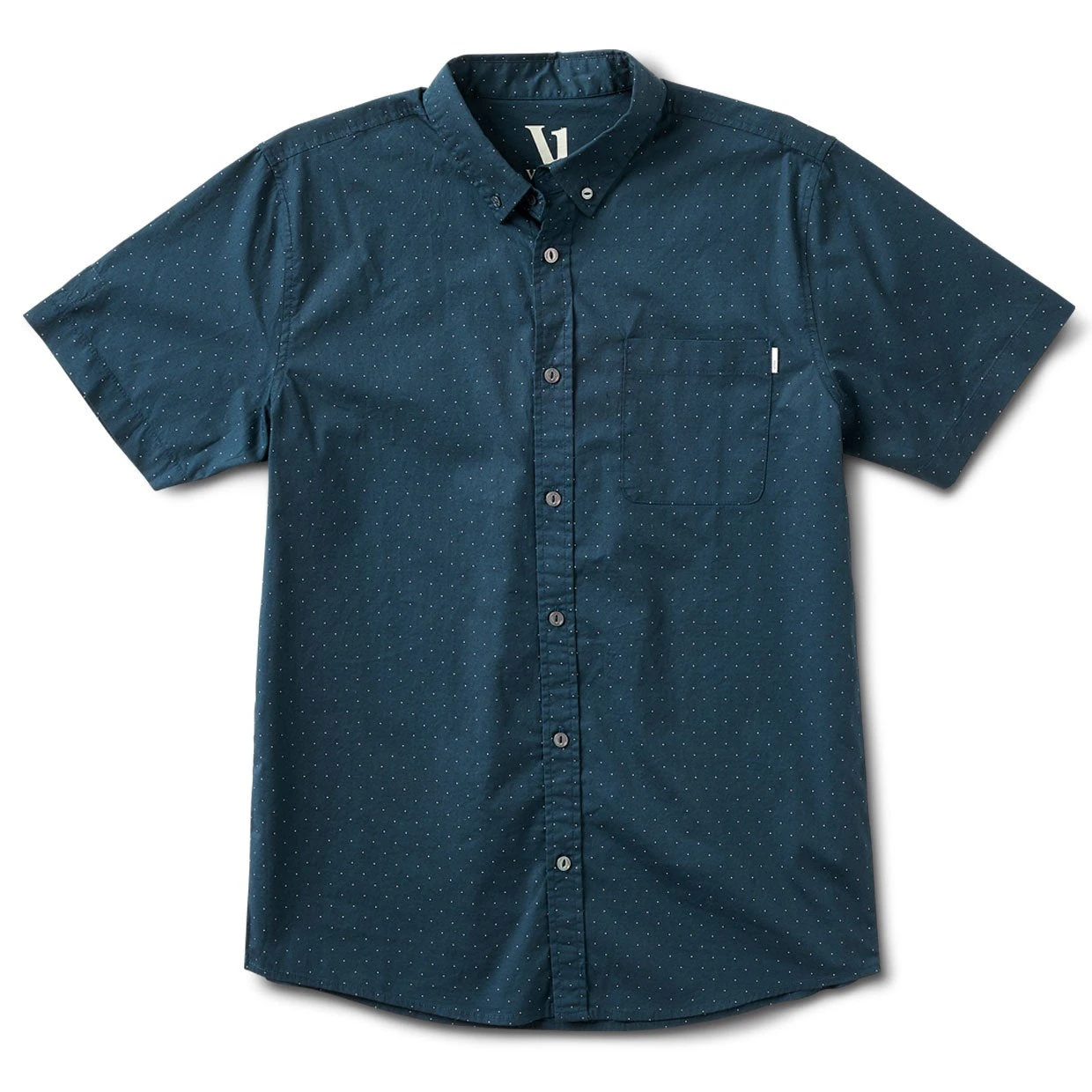 Crest Short-Sleeve Button-Down | Indigo Micro Dot 1 Crest Short-Sleeve Button-Down | Indigo Micro Dot