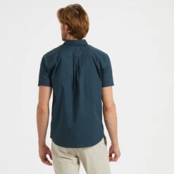 Crest Short-Sleeve Button-Down | Indigo Micro Dot 8 Crest Short-Sleeve Button-Down | Indigo Micro Dot -Vuori Clothing Store V150IMD 3