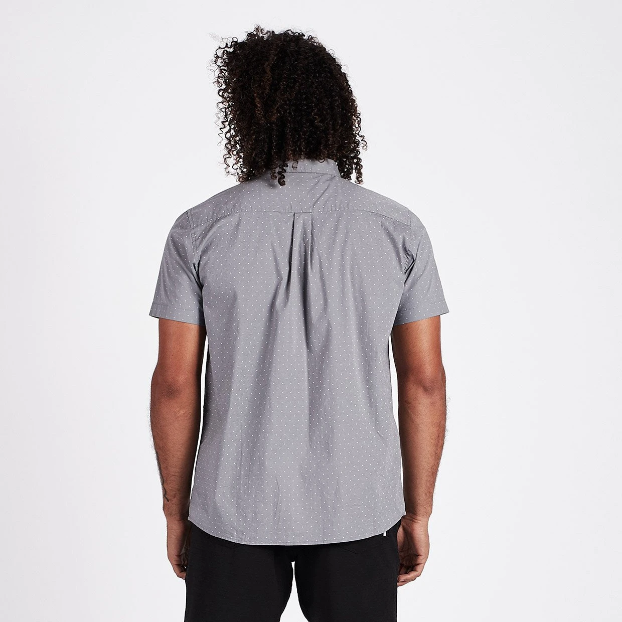 Crest Short Sleeve Button-Down | Grey Micro Dot 4 Crest Short Sleeve Button-Down | Grey Micro Dot - Image 4