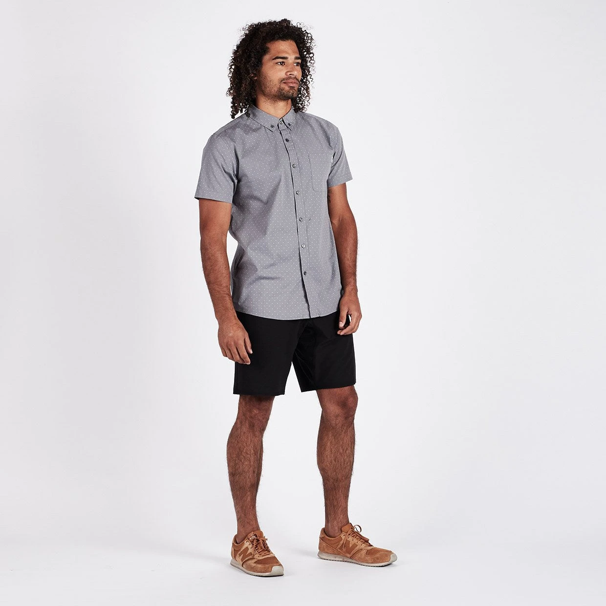 Crest Short Sleeve Button-Down | Grey Micro Dot 6 Crest Short Sleeve Button-Down | Grey Micro Dot - Image 6