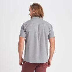 Bishop Short-Sleeve Button-Down | Light Grey -Vuori Clothing Store V154LTG 3 update