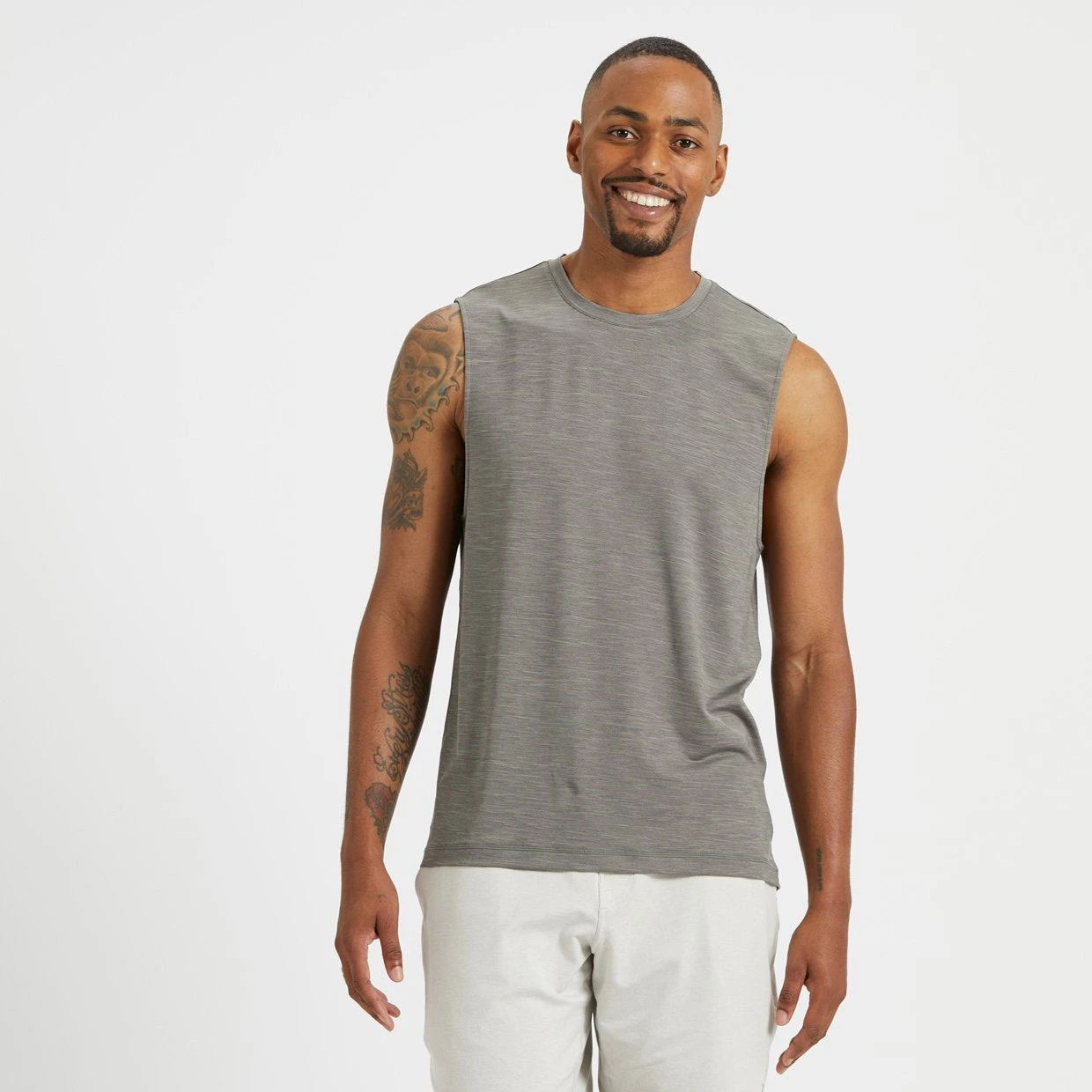 Zephyr Muscle Tee | Charcoal Heather 2 Zephyr Muscle Tee | Charcoal Heather - Image 2