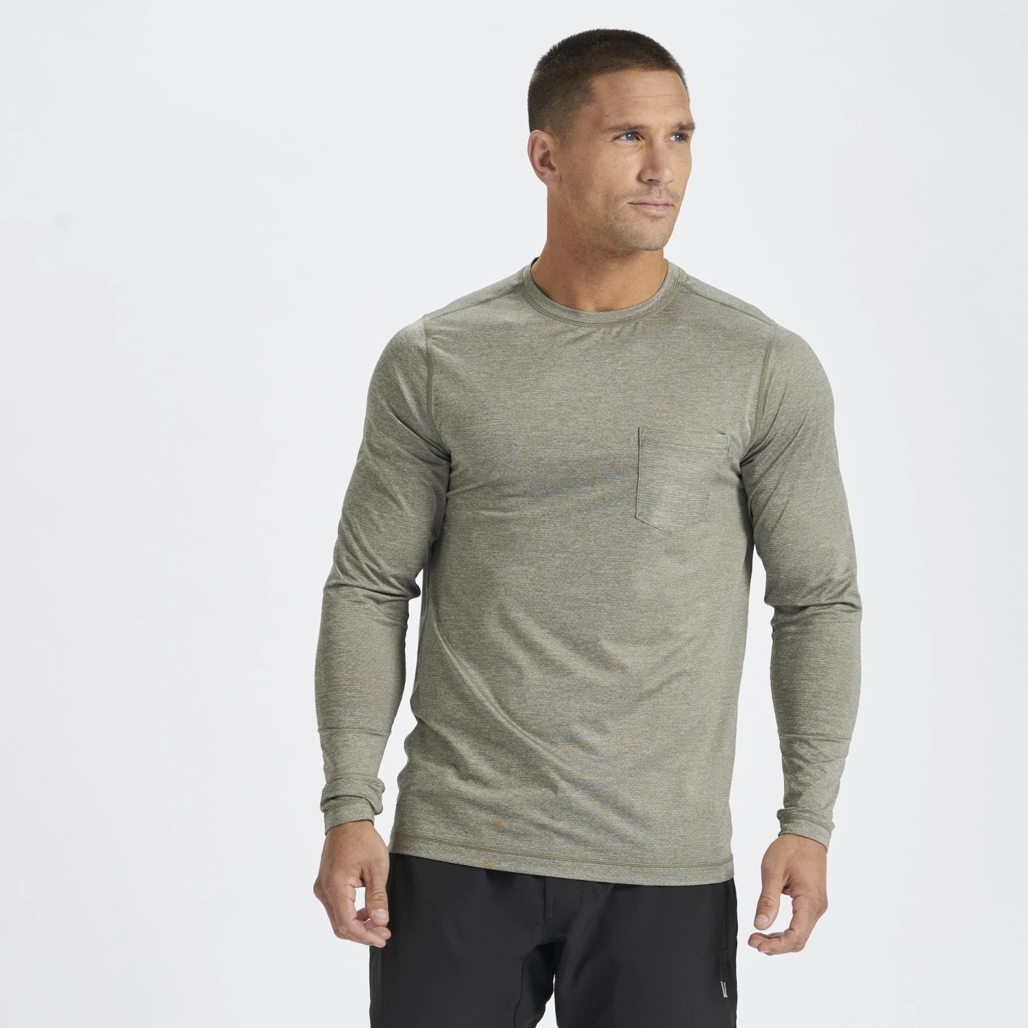 Long-Sleeve Tradewind Performance Tee | Army Heather 2 Long-Sleeve Tradewind Performance Tee | Army Heather - Image 2