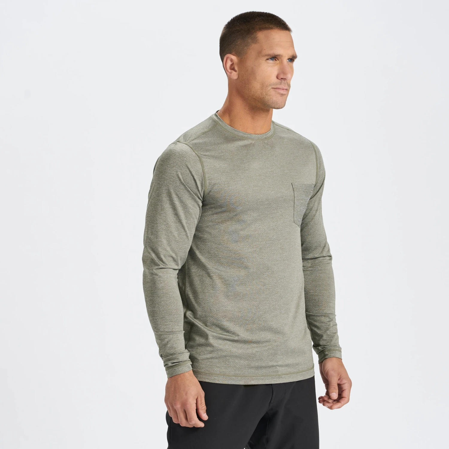 Long-Sleeve Tradewind Performance Tee | Army Heather 3 Long-Sleeve Tradewind Performance Tee | Army Heather - Image 3