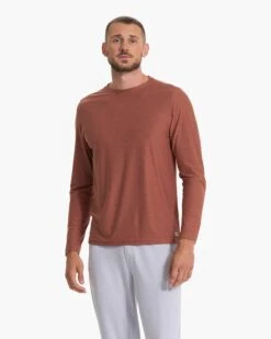 Long Sleeve Strato Tech Tee | Copper Heather -Vuori Clothing Store V178HCO SP23 M ECOMM TOPS TOP 3695 1X1 1b8235c1 d8e2 495b af50 fec6295abbb0