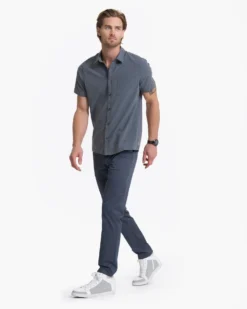 Short-Sleeve Bridge Button Down | Charcoal Arrows -Vuori Clothing Store V184CHA FA22 M ECOMM 0532