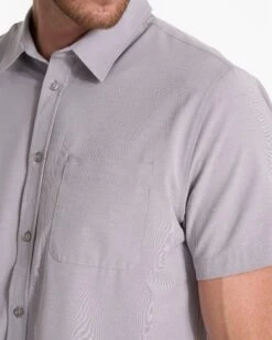 Short Sleeve Bridge Button Down | Fog -Vuori Clothing Store V184FOG SP23 M ECOMM TOPS DETAIL 2645 1x1 2c736703 96d9 4fa3 95c0 c0c2063f808d