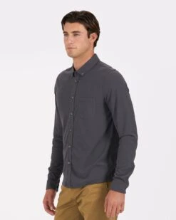 Long-Sleeve Ace Button-Down | Charcoal -Vuori Clothing Store V185CCL 2