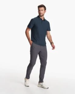 Strato Tech Polo | Navy Heather -Vuori Clothing Store V188HNV 4