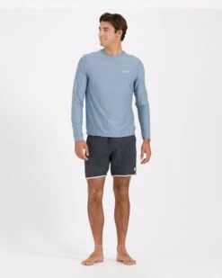 Long-Sleeve Uluwatu 2.0 Water Tee | Cloud Heather -Vuori Clothing Store V190HCL 3