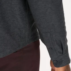 Long Sleeve Strato Button-Down | Charcoal Heather -Vuori Clothing Store V192HCC 6 2939ef82 24a1 4cae 813b 92a3b13fff17
