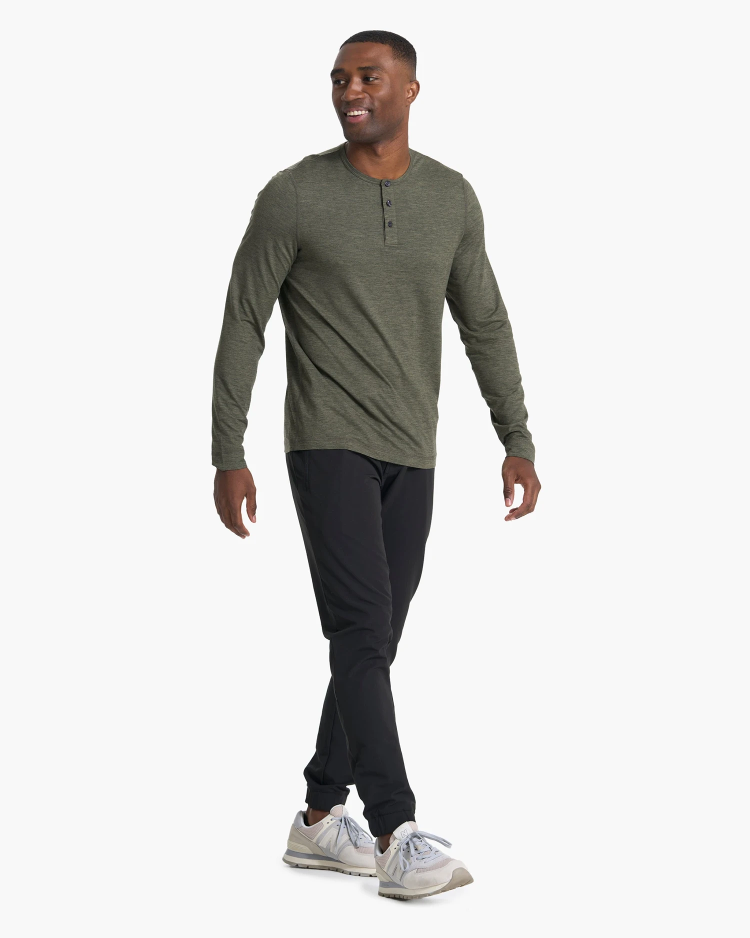 Long-Sleeve Ease Performance Henley | Oregano Heather 5 Long-Sleeve Ease Performance Henley | Oregano Heather - Image 5
