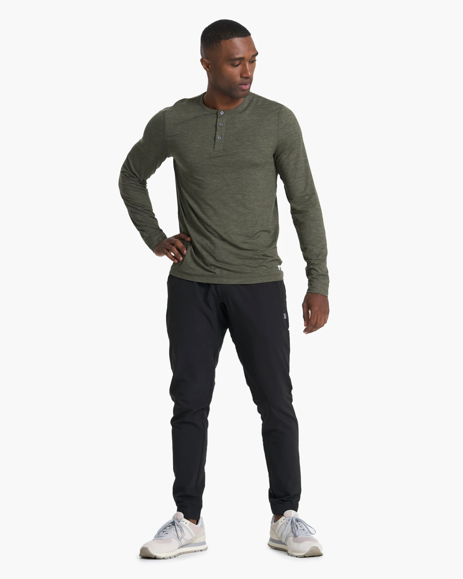 Long-Sleeve Ease Performance Henley | Oregano Heather 6 Long-Sleeve Ease Performance Henley | Oregano Heather - Image 6