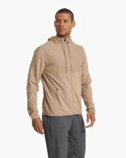 Sunday Element Jacket | Camel Heather -Vuori Clothing Store V215CMH SP23 M ECOMM FLEECE DETAIL 3790 1x1 939a6219 3dd0 4a01 ab24 225855106ba8