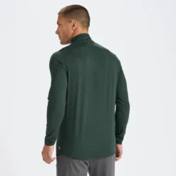 Ease Performance Half Zip | Blackened Green Heather 7 Ease Performance Half Zip | Blackened Green Heather -Vuori Clothing Store V221HBG 2