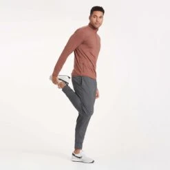 Ease Performance Half Zip | Dark Terracotta Heather -Vuori Clothing Store V221HDT 0222