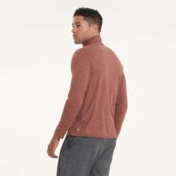 Ease Performance Half Zip | Dark Terracotta Heather -Vuori Clothing Store V221HDT 0268