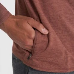 Ease Performance Half Zip | Dark Terracotta Heather -Vuori Clothing Store V221HDT 0282