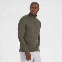 Ease Performance Half Zip | Oregano Heather -Vuori Clothing Store V221HOR 2