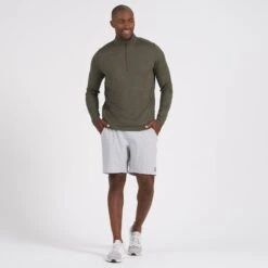 Ease Performance Half Zip | Oregano Heather -Vuori Clothing Store V221HOR 4