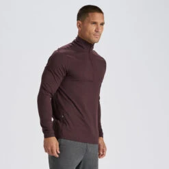 Ease Performance Half Zip | Oxblood Heather -Vuori Clothing Store V221HOX 2