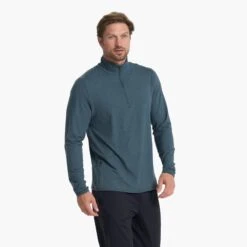Ease Performance Half Zip | Stone Heather -Vuori Clothing Store V221HSO 03955