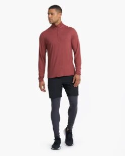 Ease Performance Half Zip | Currant Heather -Vuori Clothing Store V221HUT 2698