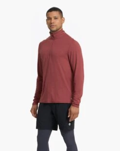 Ease Performance Half Zip | Currant Heather -Vuori Clothing Store V221HUT 2753