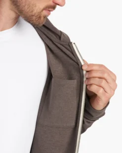 Coronado Hoodie | Cocoa Heather 10 Coronado Hoodie | Cocoa Heather -Vuori Clothing Store V243COH FA23 M ECOMM fleece DETAIL 6