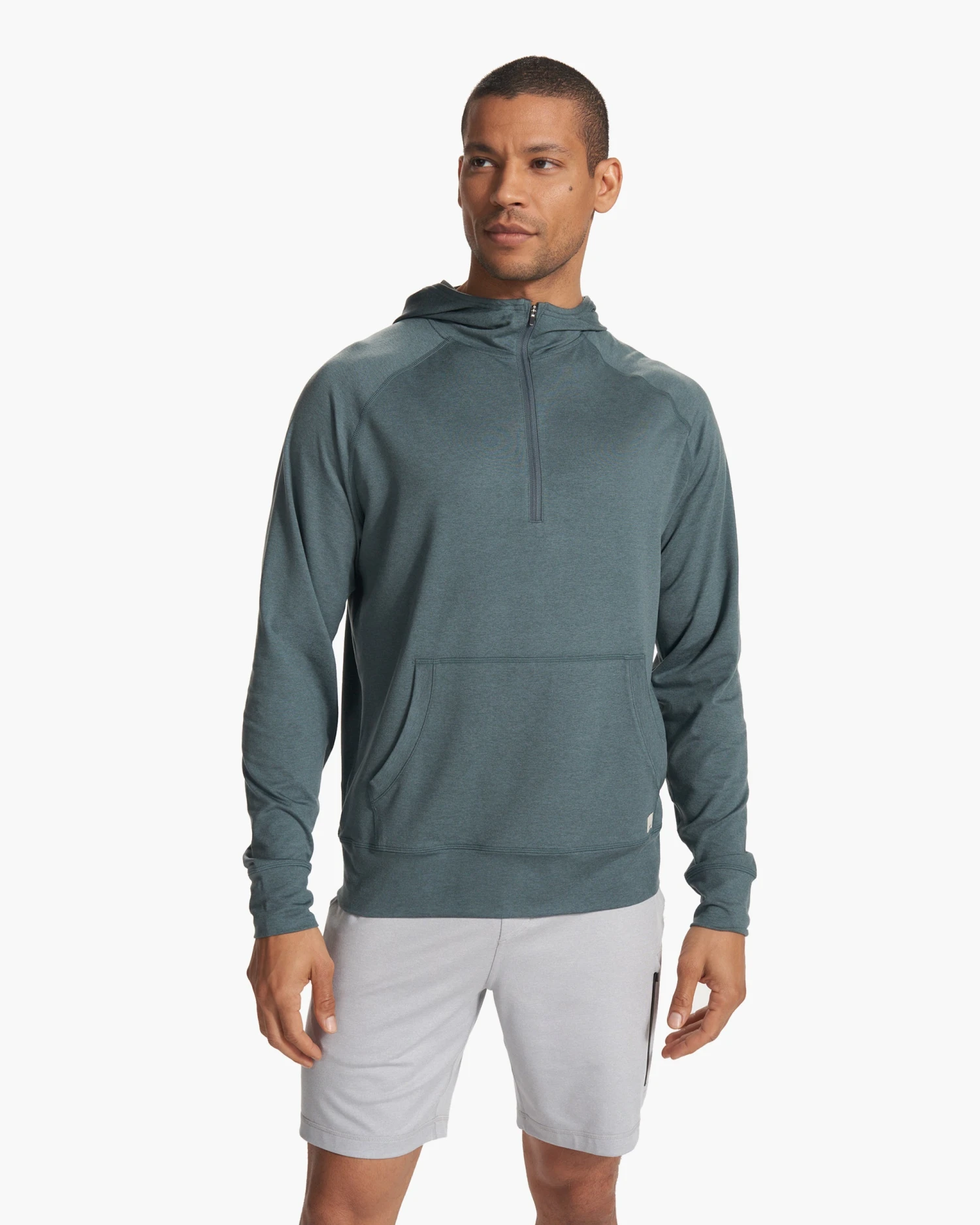 Ponto Performance Half Zip Hoodie | Lake Heather 2 Ponto Performance Half Zip Hoodie | Lake Heather - Image 2