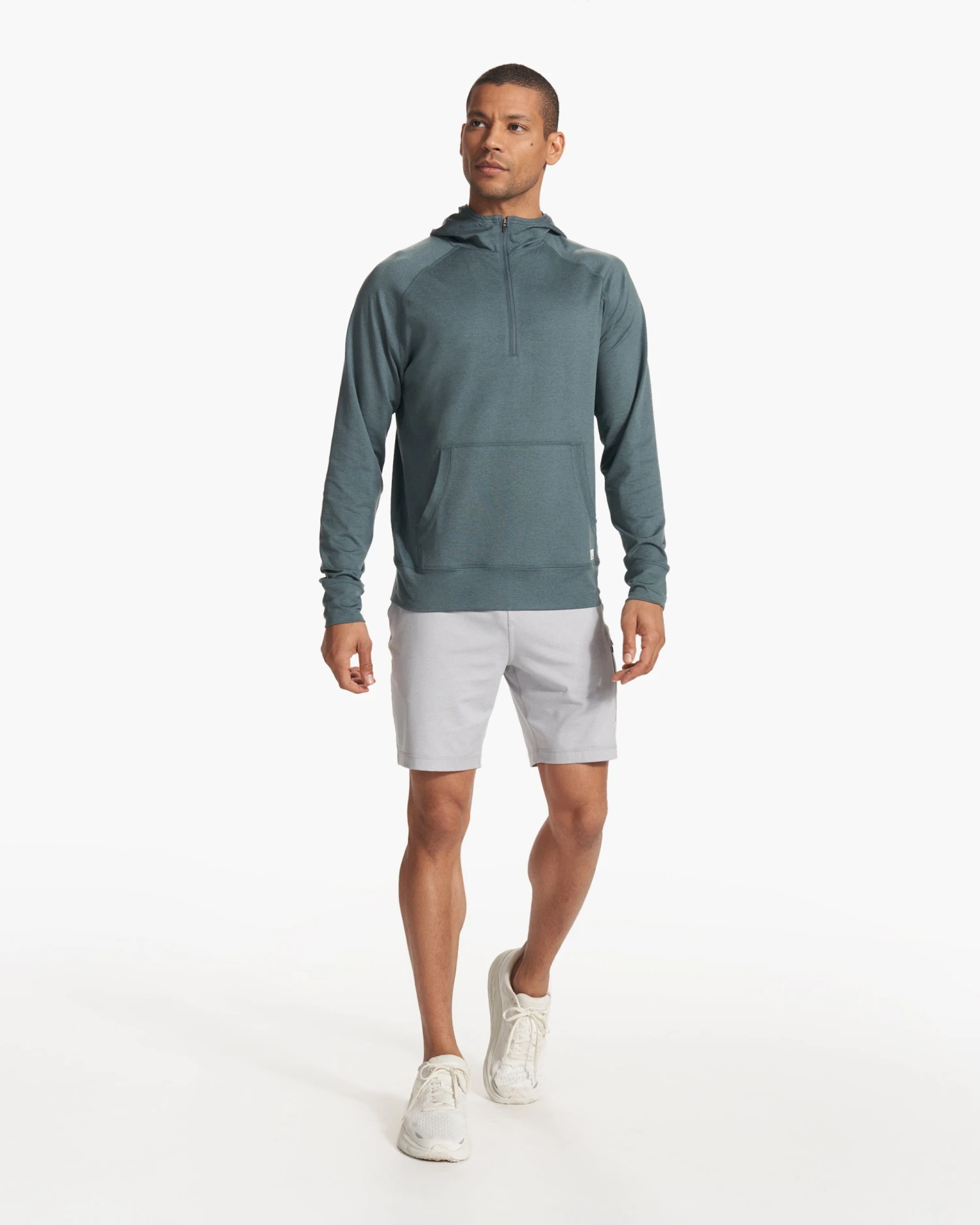 Ponto Performance Half Zip Hoodie | Lake Heather 4 Ponto Performance Half Zip Hoodie | Lake Heather - Image 4