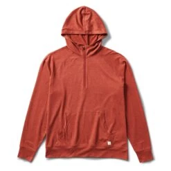 Ponto Performance Half Zip Hoodie | Red Clay Heather