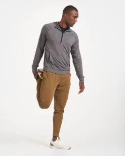 Ponto Performance Half Zip Hoodie | Smoke Heather -Vuori Clothing Store V244HSM 2823