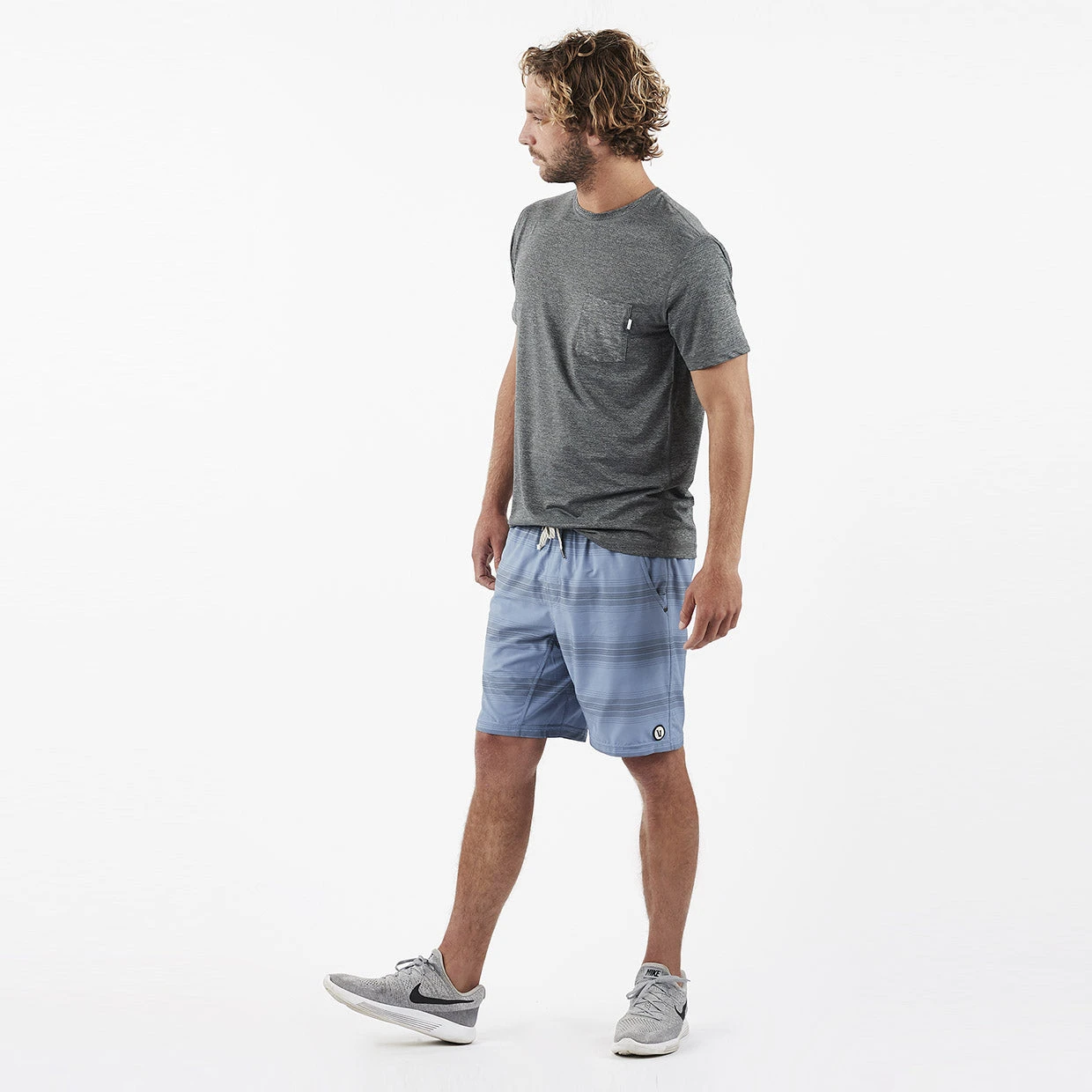 Kore Short | Slate/Charcoal Stripe 4 Kore Short | Slate/Charcoal Stripe - Image 4