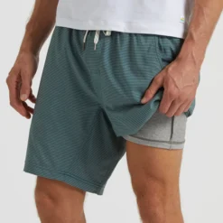 Kore Short | Palm Grey Stripe -Vuori Clothing Store V302PGS 5