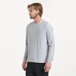 Long-Sleeve Uluwatu 2.0 Water Tee | Platinum Heather -Vuori Clothing Store V314BLK 3346